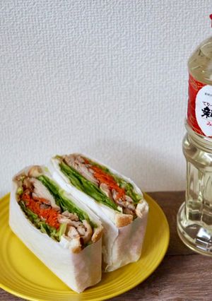 彩り野菜の照り焼きチキンサンド-レシピのメイン写真