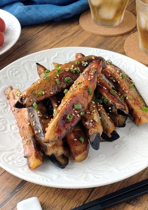 簡単ジューシー!なすの甘酢肉巻き。-レシピのメイン写真