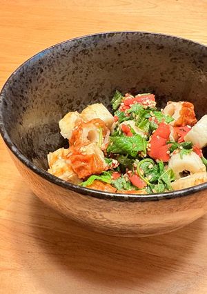 簡単副菜！包丁不要！竹輪の梅しそ和え-レシピのメイン写真