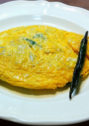 無凍結しらすと大葉のオムレツ　調味料無し-レシピのメイン写真