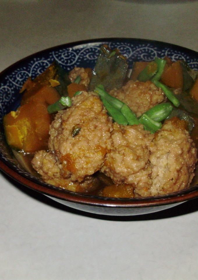 かぼちゃ・鶏つくねの煮もの-レシピのメイン写真