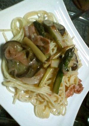 なすとアスパラの梅パスタ-レシピのメイン写真
