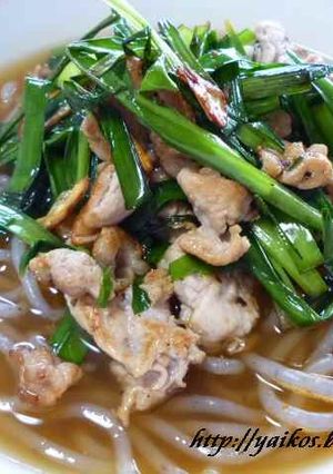 にら豚炒め☆こんにゃくらうめん♡-レシピのメイン写真