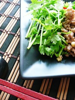 パクチー好きに捧ぐ!香味そぼろサラダ♪-レシピのメイン写真