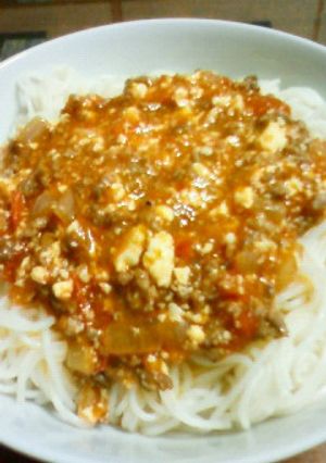 ヘルシーミートソースonそうめん-レシピのメイン写真