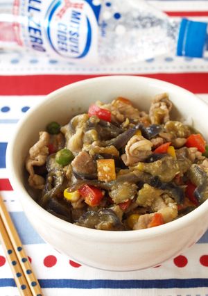 豚とナスのトロトロ彩り甘味噌丼-レシピのメイン写真