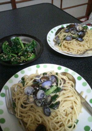アサリとニラのシンプルなパスタ-レシピのメイン写真