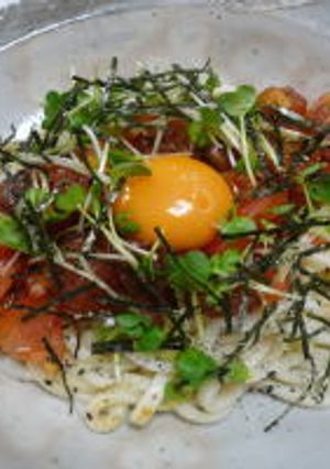 マグロのユッケ風　冷やしうどん-レシピのメイン写真