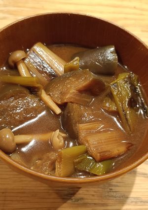 絶品！とろとろナスと焼きネギのおみそ汁-レシピのメイン写真