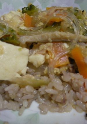 ゴーヤチャンプルーの中華風丼-レシピのメイン写真