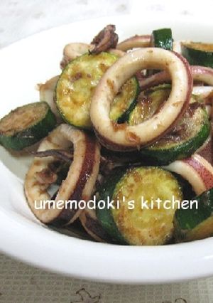 ズッキーニとイカのおかか醤油炒め-レシピのメイン写真