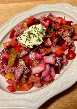 ボルシチ食材と牛しゃぶのサラダ-レシピのメイン写真