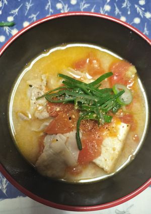 トマト好きにピッタリ🍅トマト豚汁🐷-レシピのメイン写真