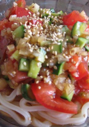 中華風♪冷やしトマトのさっぱりうどん-レシピのメイン写真