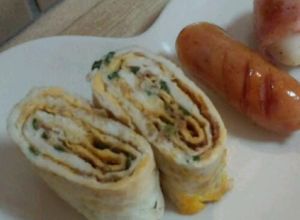 ねぎとかつお節の目玉焼き巻き♪-レシピのメイン写真