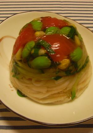 そうめんと夏野菜のカラフルゼリー-レシピのメイン写真