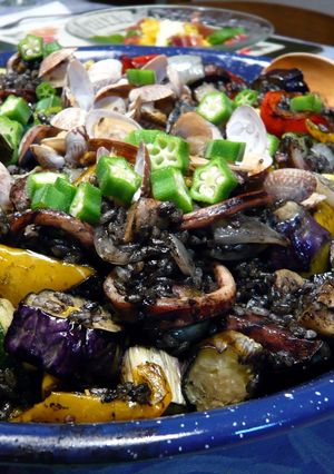 夏野菜のイカスミパエリヤ-レシピのメイン写真
