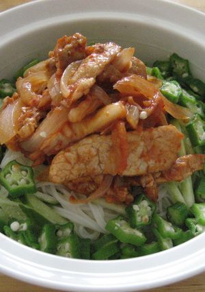 豚キムチそうめん-レシピのメイン写真