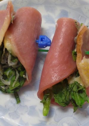 ほうれん草とじゃこのハムチーズ巻き焼き-レシピのメイン写真