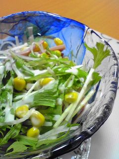 水菜と大根とハムとコーンのサラダ-レシピのメイン写真