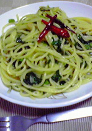 モロヘイヤのパスタ★ぺペロンチーノ★-レシピのメイン写真