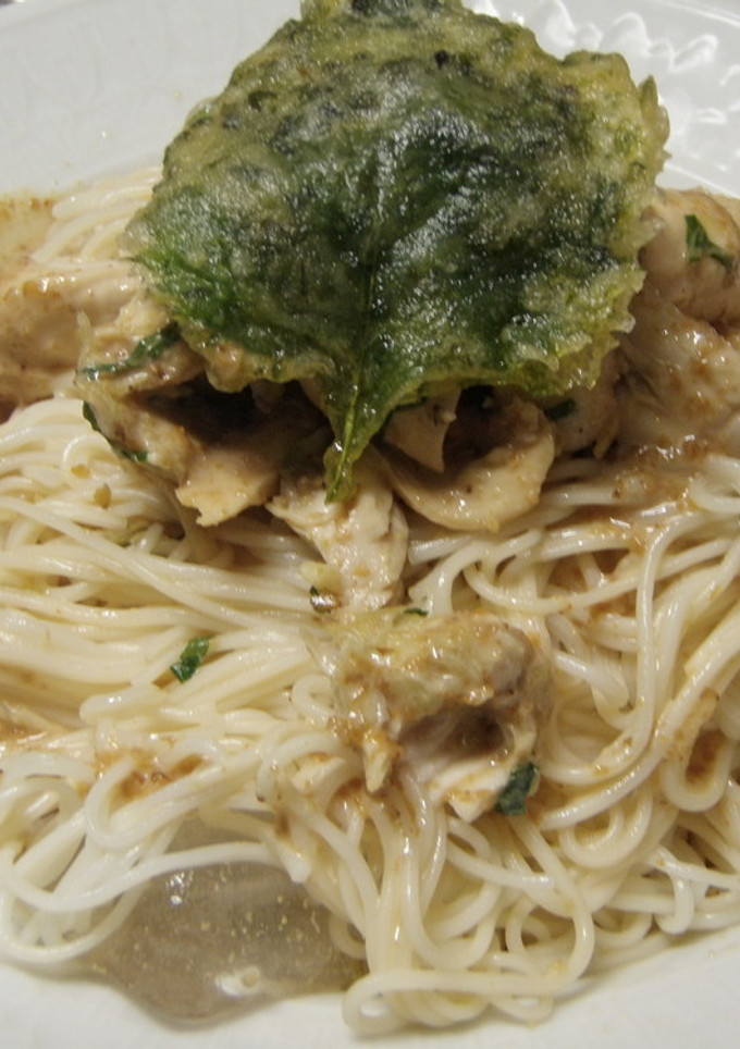 鶏ささみと揚げ大葉の素麺-レシピのメイン写真