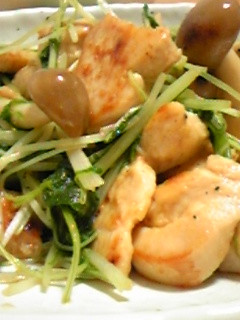 ふんわり鶏むね肉と水菜のしょうが炒め-レシピのメイン写真