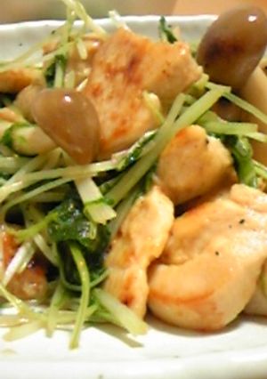 ふんわり鶏むね肉と水菜のしょうが炒め-レシピのメイン写真