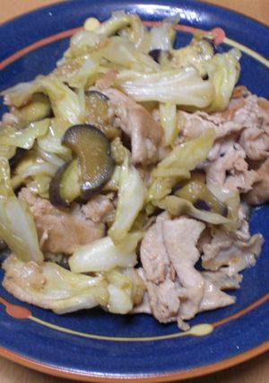 豚肉と茄子とキャベツのコンソメ炒め-レシピのメイン写真