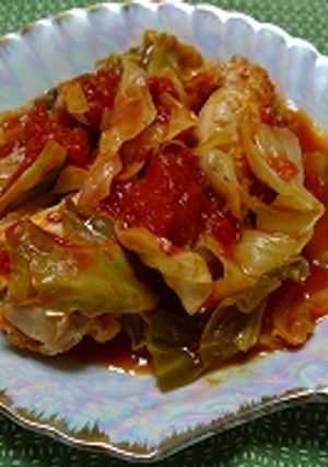 超簡単♪鶏手羽元とキャベツのトマト煮-レシピのメイン写真