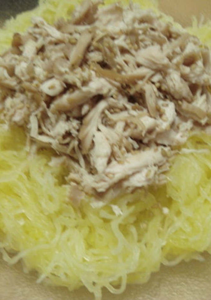 素麺南瓜と照り焼き風鶏ささみのサラダ-レシピのメイン写真