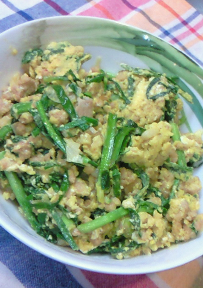 簡単！ひき肉とニラの卵とじ丼♫♬-レシピのメイン写真