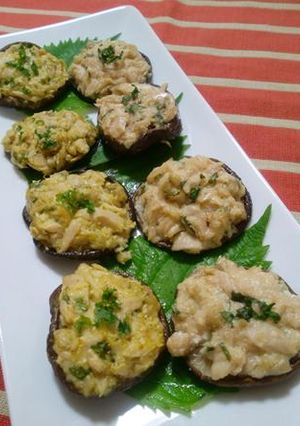 椎茸のツナマヨ焼き～カレー＆明太味-レシピのメイン写真