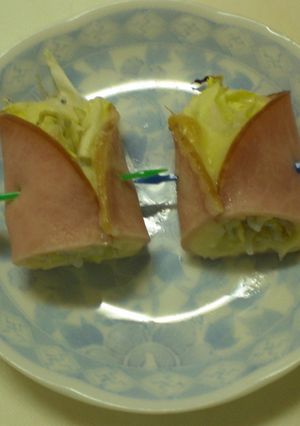 キャベツとじゃこのハムチーズ巻き焼き-レシピのメイン写真