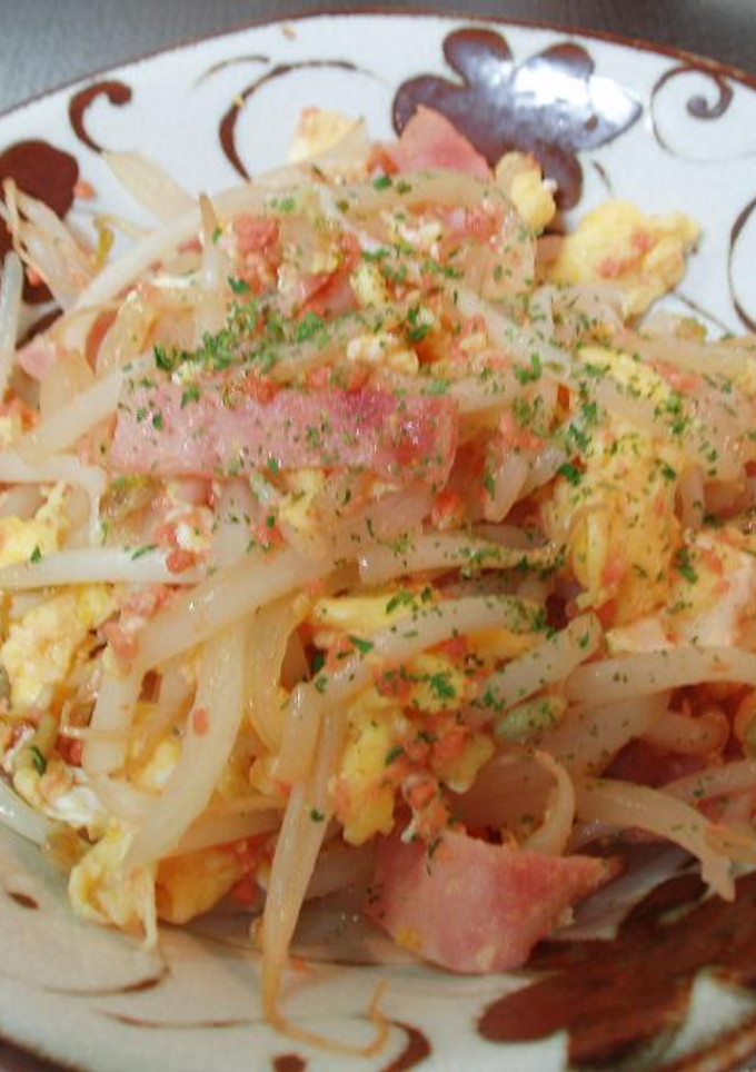 焼きさけ入りもやし卵炒め-レシピのメイン写真