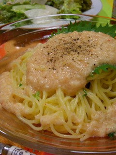 トロロ明太子の冷製パスタ♡-レシピのメイン写真