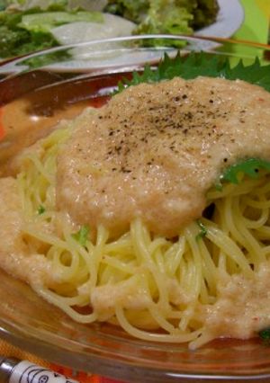 トロロ明太子の冷製パスタ♡-レシピのメイン写真