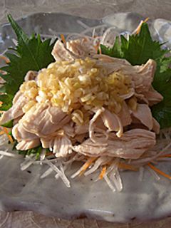 蒸し鶏のねぎ醤油だれ-レシピのメイン写真
