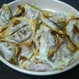 カレイと豚ひきのワンタン包み焼き