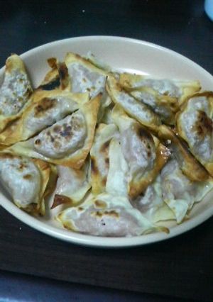 カレイと豚ひきのワンタン包み焼き-レシピのメイン写真