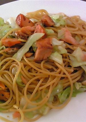 5分で★鮭とキャベツのバター醤油パスタ-レシピのメイン写真