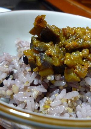 食欲そそる♫茄子と合い挽き肉のカレー炒め-レシピのメイン写真