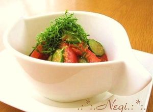 ∮トマトとキュウリの青じそღ胡麻サラダ∮-レシピのメイン写真