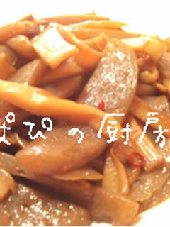蒟蒻とメンマの甘辛炒め(@>∀<@)-レシピのメイン写真