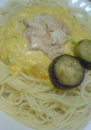 かぼちゃ豆腐のクリーミーパスタ-レシピのメイン写真