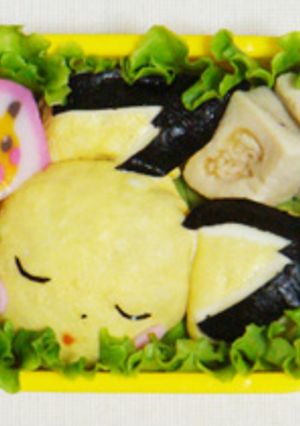 ギザみみピチューのオムライス✿キャラ弁-レシピのメイン写真