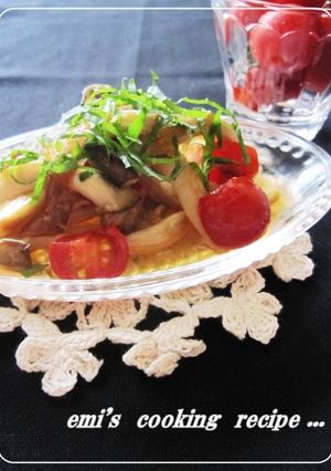 プチトマトとエリンギの麺つゆおかか和え-レシピのメイン写真