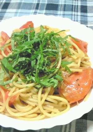 トマトとおかかの醤油スパゲティ-レシピのメイン写真