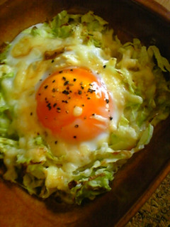 トースターで♪簡単目玉焼き〜キャベツ〜-レシピのメイン写真