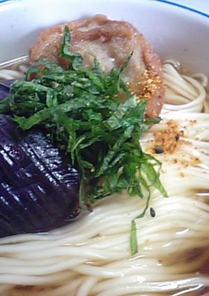 茄子とあぶら麩の温麺-レシピのメイン写真